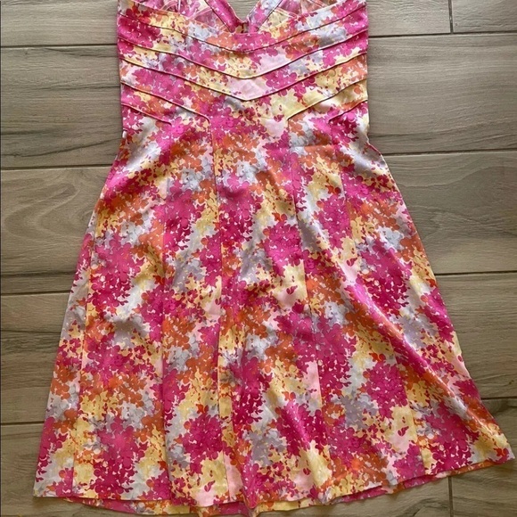 Diane Von Furstenberg Pink and Yellow Floral Mini Dress - Picture 3 of 5